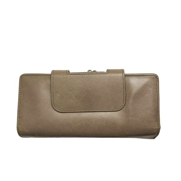 Hobo taupe leather organizer clutch wallet - Picture 1 of 13